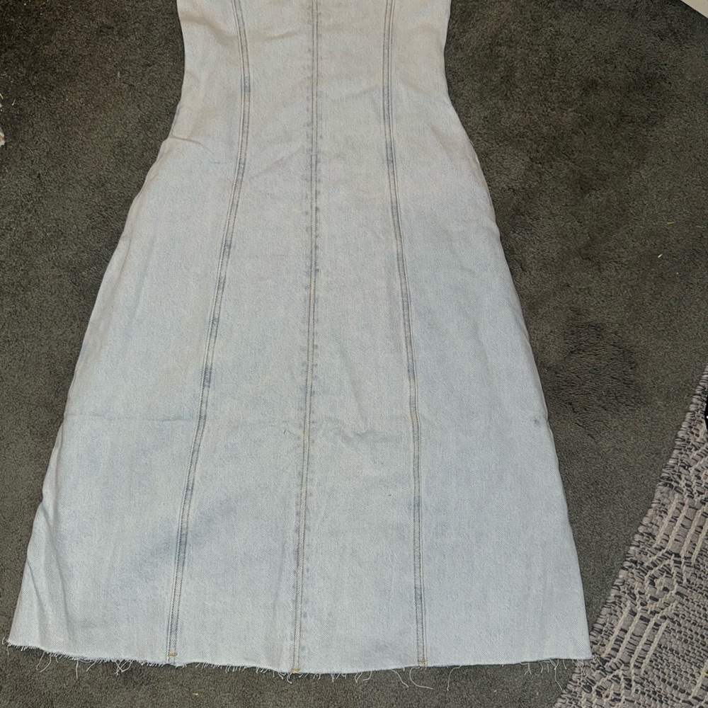 WeWoreWhat Blue Strapless Sheath Dress Cocktail